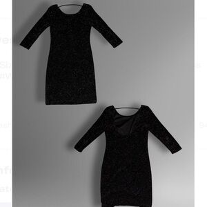 Trixxi Black Sparkle Long Sleeve Dress